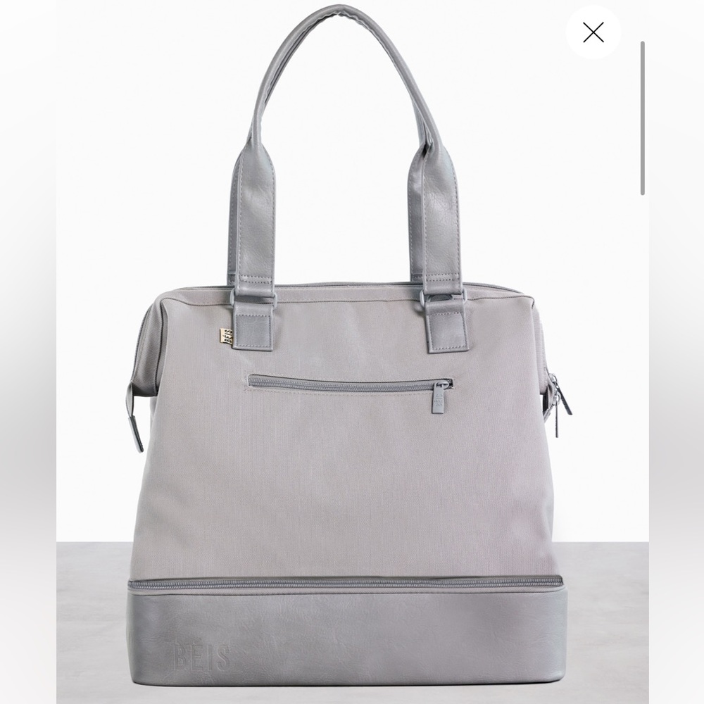 Beis Grey Mini Weekender like new